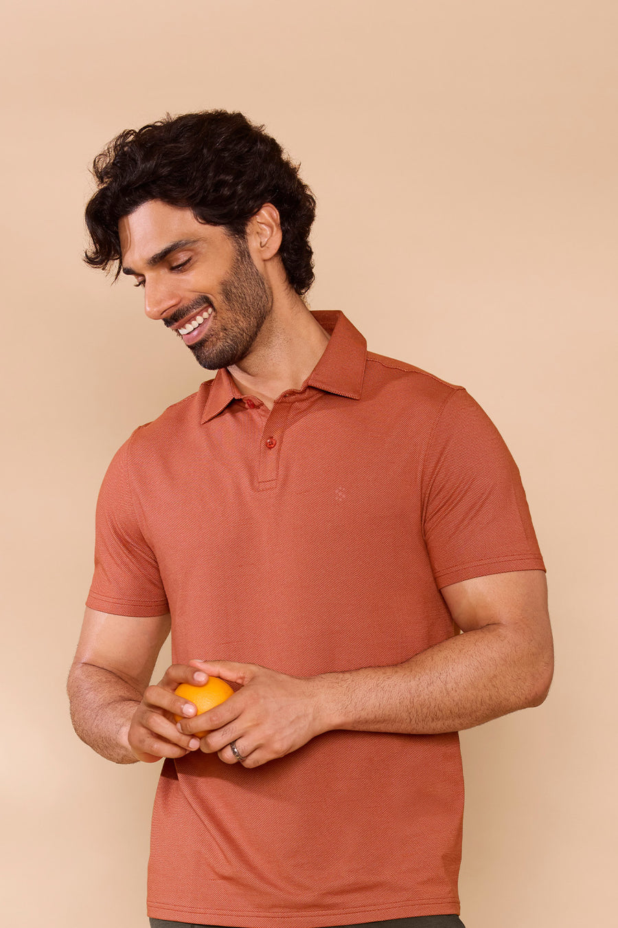 Classic Polo T-shirt Coral Orange